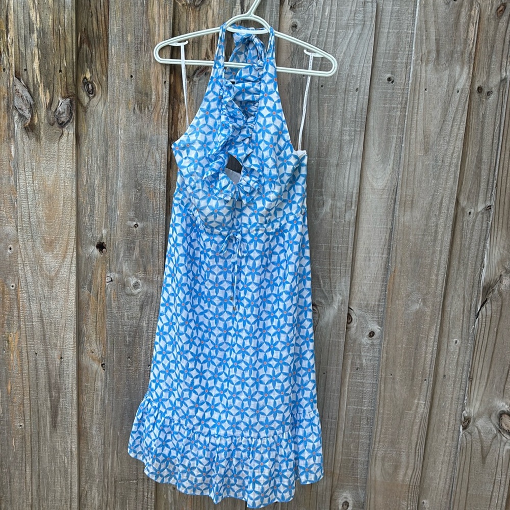 Lilly Pulitzer mini dress/ halter top -sz-12 -Silk - Picture 3 of 14